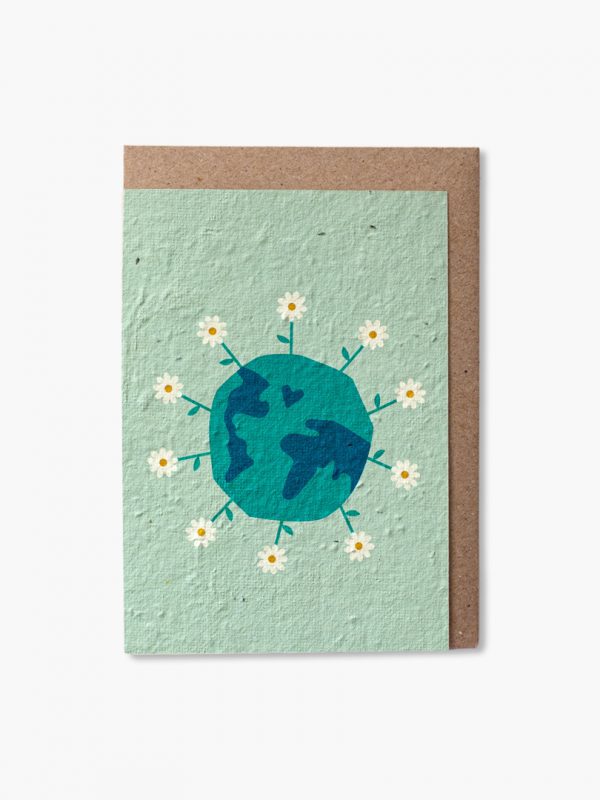 Planet Earth printed plantable card