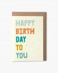 Colourful happy birthday plantable card