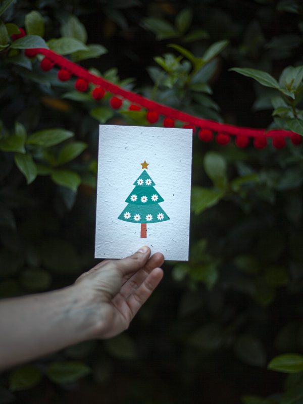 Christmas tree plantable card