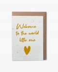 Welcome to the world little one – yellow plantable card