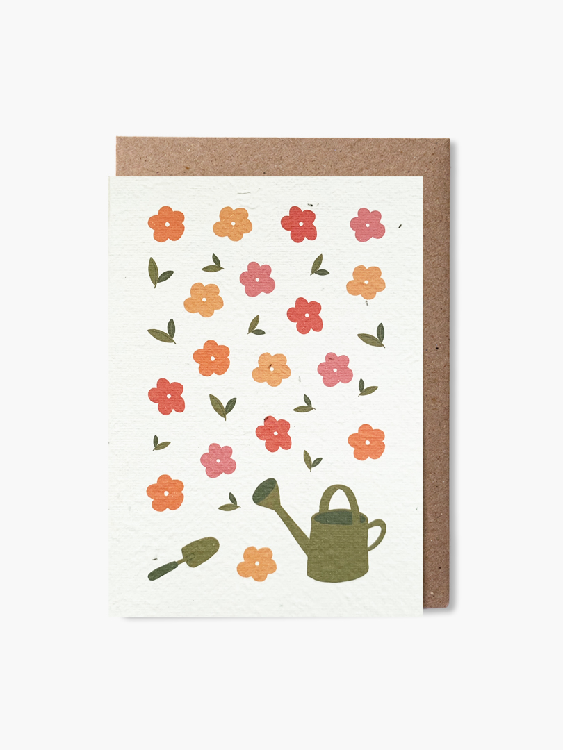 Flower-printed plantable card