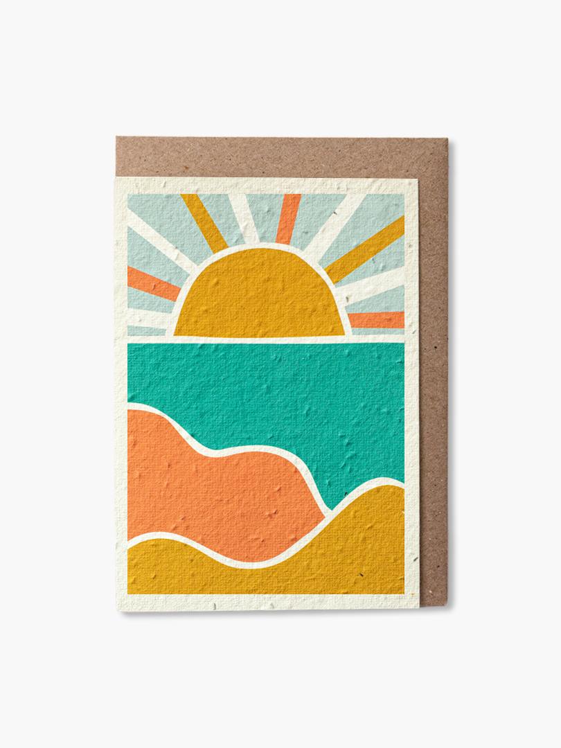 sunset plantable card paper and bloom