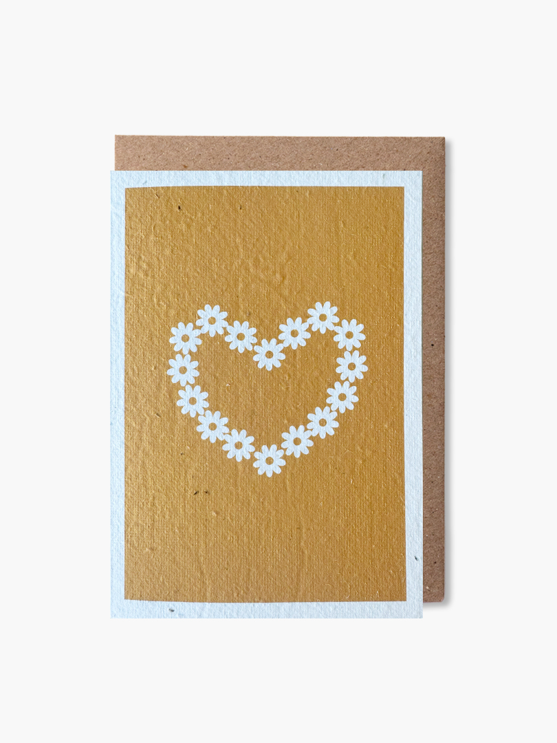 yellow heart plantable card Paper and Bloom